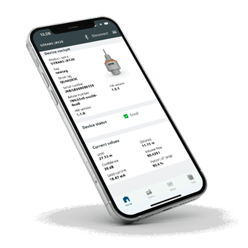 DolpHin - Acowa Radar med indbygget Bluetooth® teknologi til nem og hurtig opsætning med Siemens SITRANS mobile IQ App